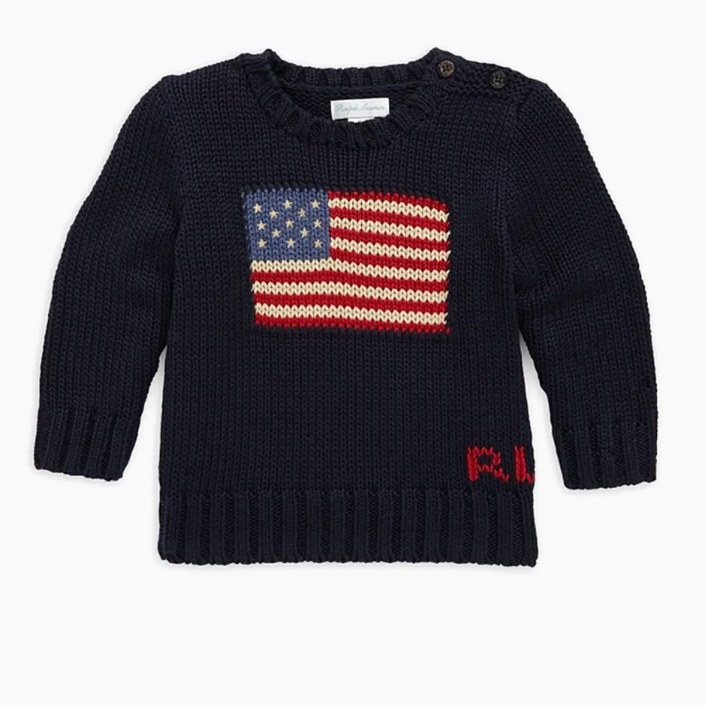 Ralph Lauren Navy Kids Flag Sweater